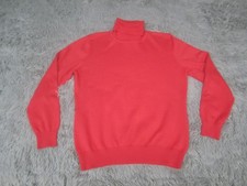 Womens Turtle Neck Sweater Small Red Long Sleeve Ribbed Pullover Casual
