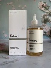 New In Box The Ordinary Glycolic Acid 7% Exfoliating Toner, PH-3.6, 8.1oz/240mL