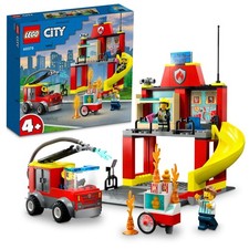 LEGO City Estación de Bomberos y Camión de Bomberos Juego de Juguetes - Perfecto para Cumpleaños, Navidad