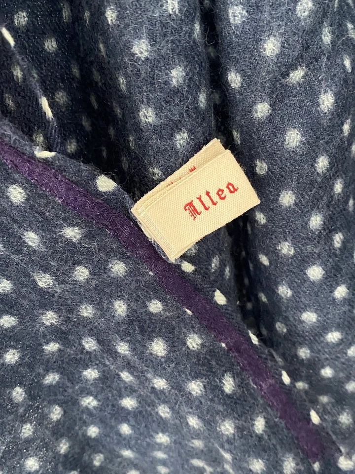 "Bufanda azul con lunares ALLEA LANA 69""/25"" EXCELENTE ESTADO" Foto 2 de 4