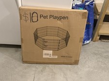Pet Playpen Cover 8 Panel, Black, 24 Inch