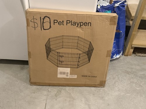 Pet Playpen Cover 8 Panel, Black, 24 Inch