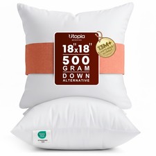 18x18 Pillow Inserts White Throw Pillows for Couch 2 Pack