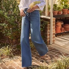 LOFT The Palazzo Jeans Womens 10 Blue Light W...