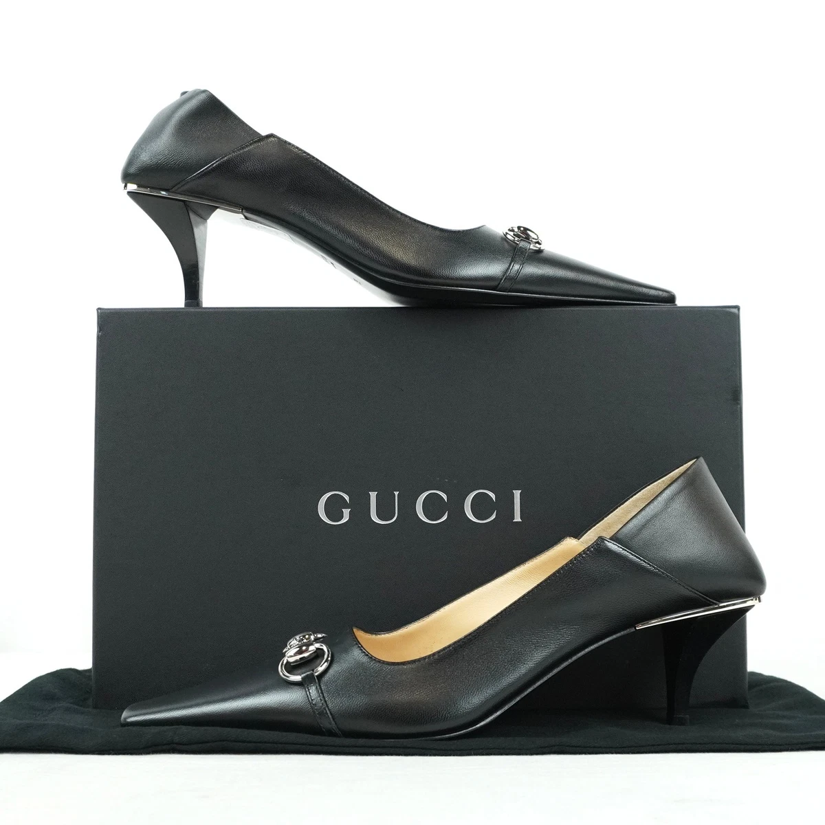 Gucci Leather Upper Mid (2-2.9 in) Heel Height Heels for Women for