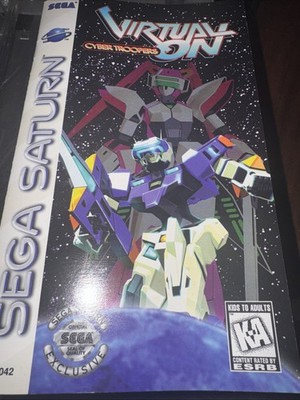 Virtual On: Cyber Troopers Sega Saturn, 1996 W/ case Registration card & Manual