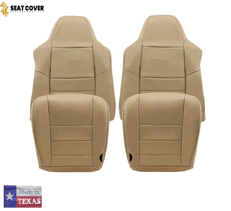 For 2003 2004 2005 2006 Ford F250 F350 Super Duty Lariat Leather Seat Cover TAN - Image 2 of 4