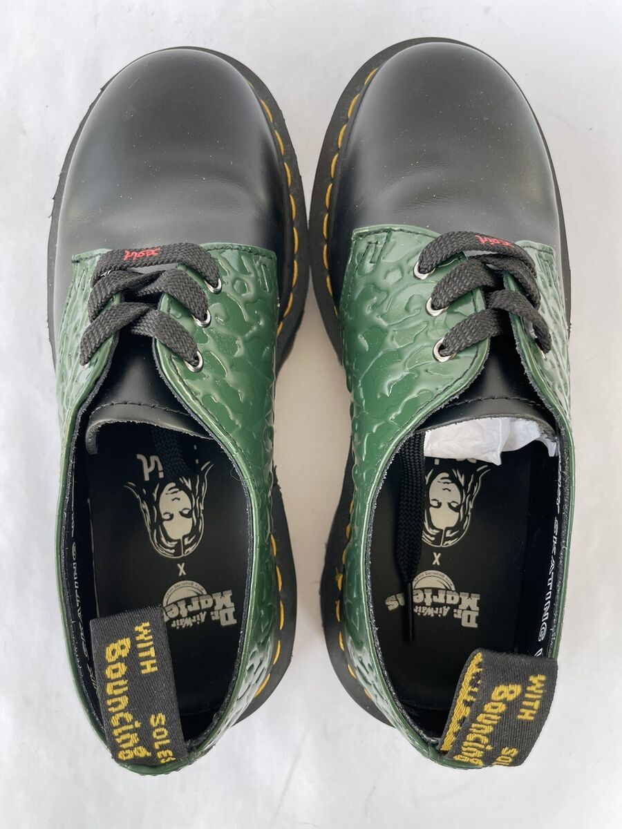Dr Martens 1461 Bex X-Girl Black Green Leopard Embossed Dr Martens 1461 Bex X-Girl Black Green Leopard Embossed