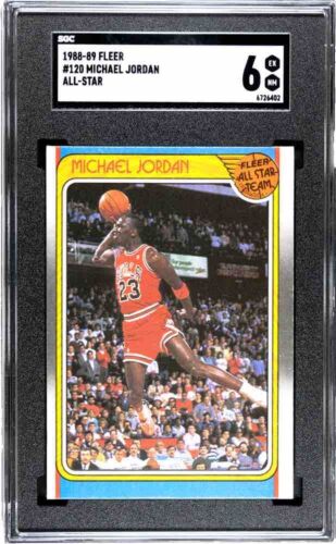 1988-89 Fleer #120 Michael Jordan Chicago Bulls All-Star SGC 6 (doskonały prawie idealny) - Zdjęcie 1 z 2
