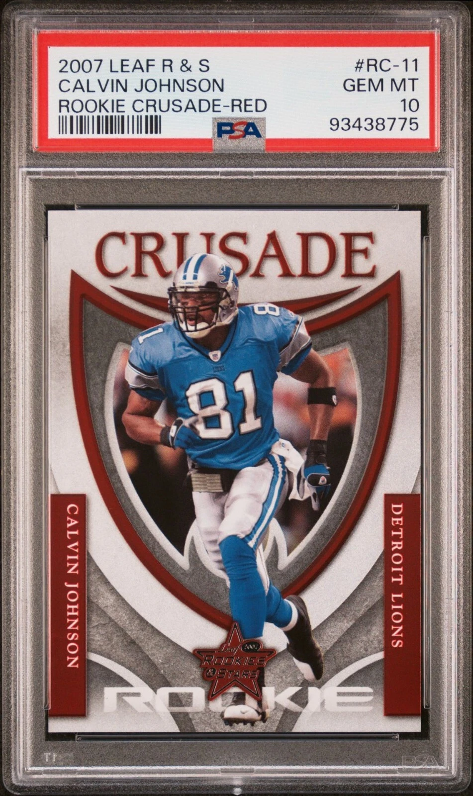 Calvin Johnson Leaf Rookies & Stars Rookie Crusade #RC11 Red