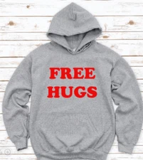 Free Hugs, Gray Unisex Hoodie