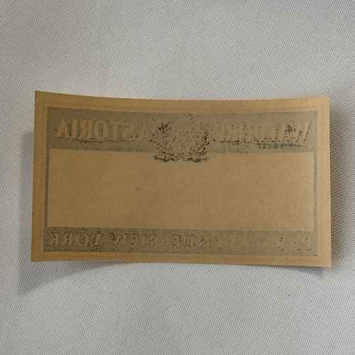 Vintage Travel Luggage Label Waldorf Astoria Park Avenue New York NY - Picture 2 of 2