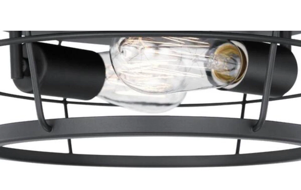 Progress Lighting P350193-031 Glavin 13 In. 2-Light Matte Black Flush Mount - Image 3 of 4