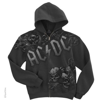 AC DC-NIGHT PROWLER-SKULLS-ZIPPER HOODIE S-XXL Angus Young -RARE