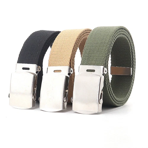 Military Web Belt Cotton Canvas Adjustable Camo Army Tactical Skater Webbed Belt