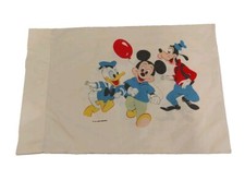 Vintage Walt Disney Mickey Mouse Donald Duck Goofy Double Sided Pillow Case