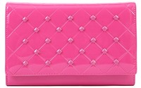 Damara Ladies Rivets Patent Leather Wallet Shoulder Bags,rose Damara Ladies Rivets Patent Leather Wallet Shoulder Bags,rose
