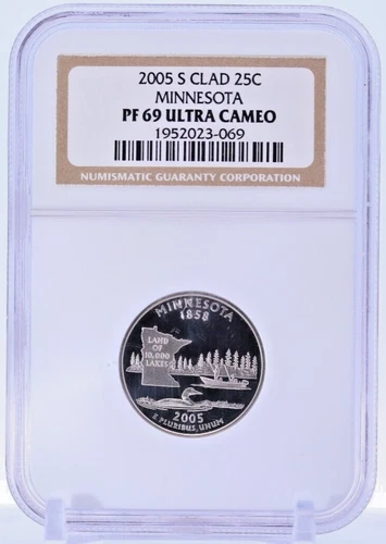 2005-S Minnesota CLAD Statehood Quarter NGC PF 69 ULTRA CAMEO