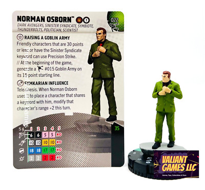 Marvel Heroclix Norman Osborn #022 w/ Card Spider-Verse Set 