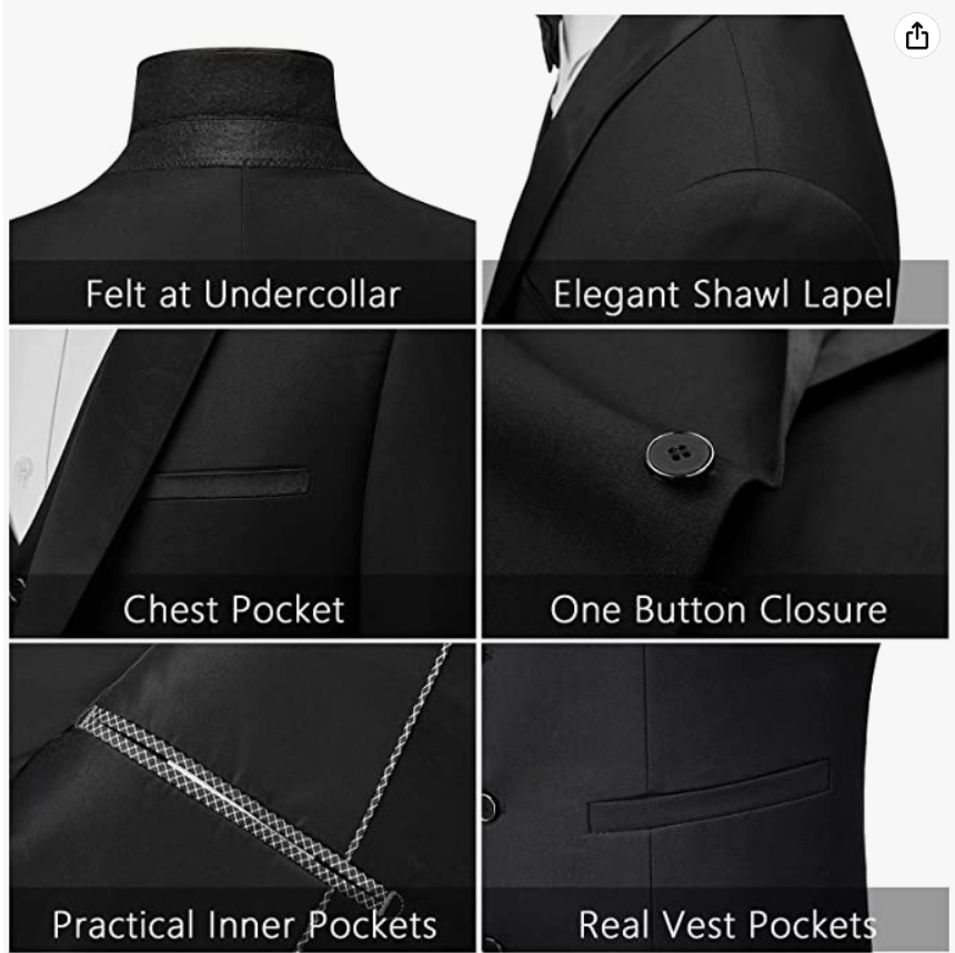 Mage Male Men's Suit Slim Fit Black 2 Piece XS 36R 30W Shawl Mage Male Men's Suit Slim Fit Black 2 Piece XS 36R 30W Shawl