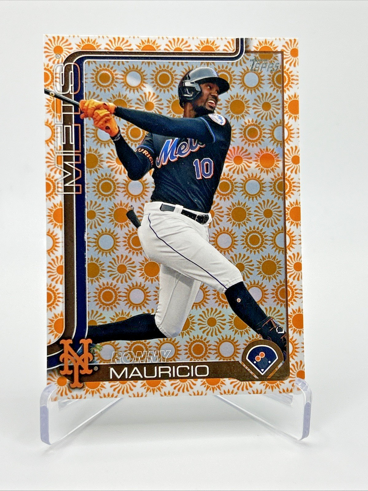 Ronny Mauricio 2025 Topps Series 2 Holiday Sun Parallel #518 New York Mets