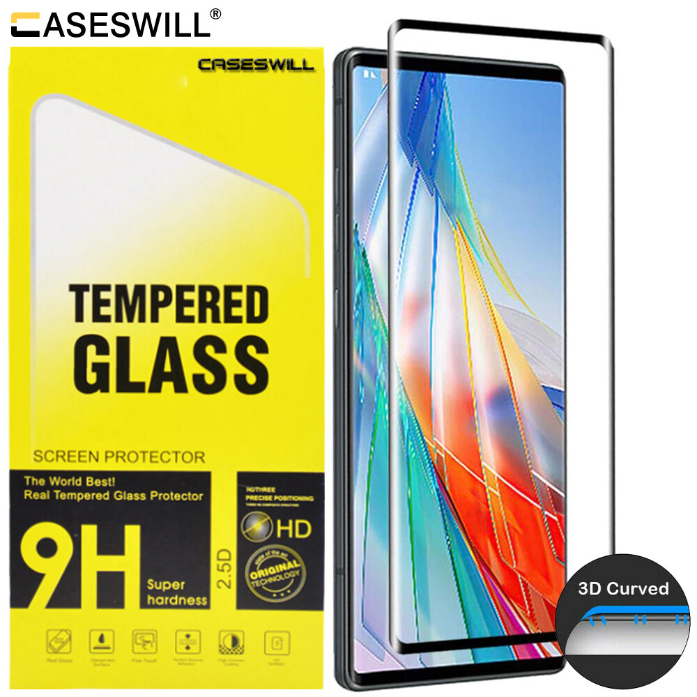 Caseswill Premium 3D Curved Tempered Glass Screen Protector For LG Wing 5G - 9H Hardness, Anti-Fingerprint, Case Friendly