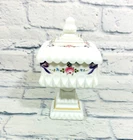 Vtg Westmoreland Handmade Milk Glass Candy Dish 1975 Roses & Bows 8"x4" Heavy