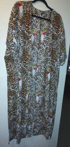 Cowgirl Country Western Duster Kimono Open Front Leopard Animal Print Long - Picture 1 of 7