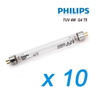 Philips TUV 4W G4 T5 Germicidal Tube Bulb UV Filter Sterilizer Lamp Bulbs 10 PCS