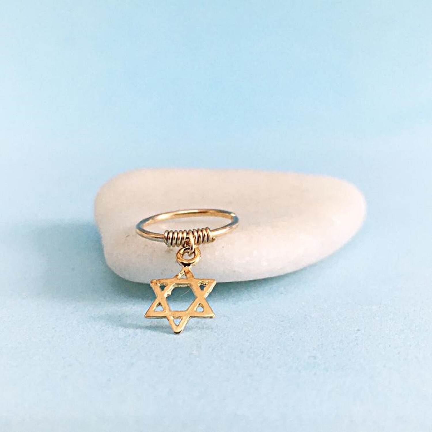 Star David Judaica Cartilage Earring Magen David Helix Piercing Ring