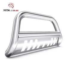 Stainless Steel Bull Bar Push Bumper Grille Guard for 2016-2023 Toyota Tacoma