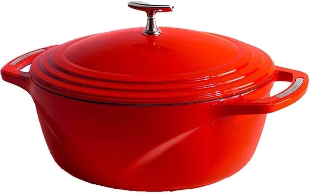 Lodge USA Enamel Cast Iron 6 Quart Dutch Oven in Cherry on Top Red - New