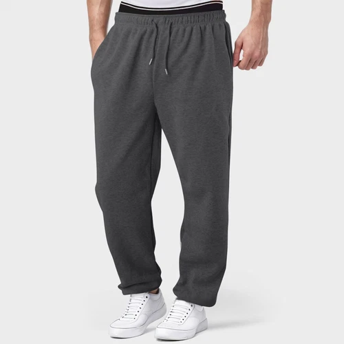 Herren Fleece gefütterte Jogginghose weites gerades Bein Hose unten Sweatpants Jogger - Bild 31 von 54