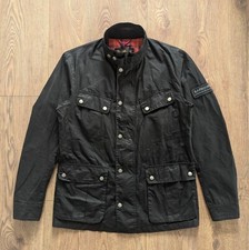 Barbour Enfield International Wax Jacket Size M Black Waxed Cotton