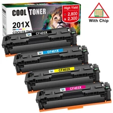 4 Toner Compatible with HP CF400X 201X Color Laserjet Pro MFP M277DW M277 M252DW