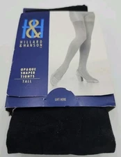 Hillard & Hanson Opaque Shaper Tights Tall Black NEW