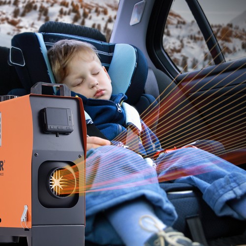 VEVOR Riscaldatore Diesel All-in-One 12V 8kW 0,16-0,62L/h LCD Telecomando - Imagen 8 de 12