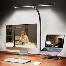 LED Desk Lamp for Office Home, Eye-Caring Desk Light with Stepless Dimming Ad...
