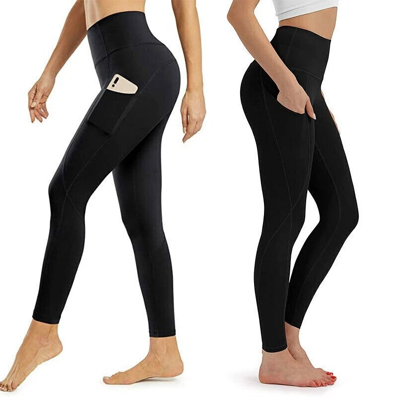 Sports Leggings Stylish Pocket Slim Fit Workout Tights High