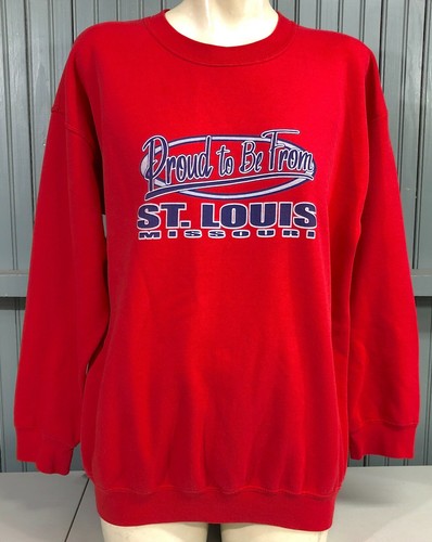 Vintage Proud To Be From St. Louis Missouri Red Large Heavy Blend L/S Sweatshirt
