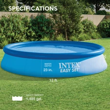 Intex 28131EH 12ft x 30in Easy Set Up Inflatable Swimming Pool with Filter Pump