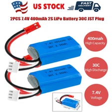 2X 7.4V 400mAh 2S LiPo Battery 30C JST Plug Micro FPV Racing Drone EMAX BabyHaw