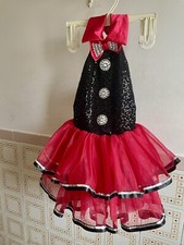 Weissman Adorable Red  Black Sequined dance costume child Age7/8 New No Tag.