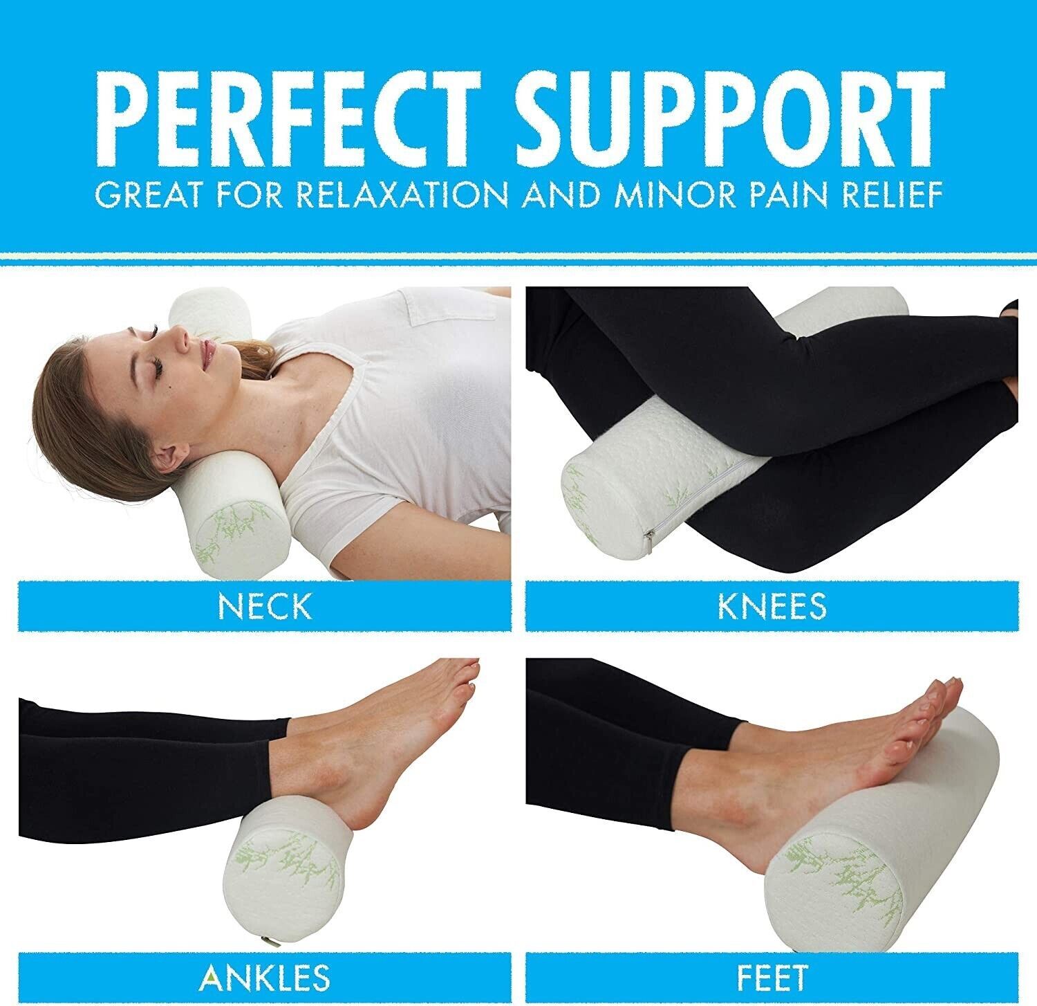 Bolster Pillow Bamboo Cervical Neck Roll Memory Foam Pillow Round Neck Pillow eBay