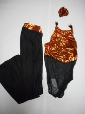 USED Skating Costume - Copper halter top with black pants