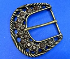 Gorgeous Brown Rhinestone Covered Hippy Vibe Replacement Wide Belt Buckle