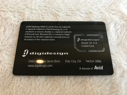 Avid DigiDesign Smack! Smack LE Plug In iLok Activation Card No Transfer Fee - Picture 2 of 3