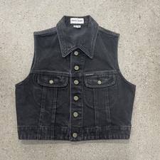 Vintage Guess Women Denim Vest Size Medium Black