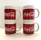 4 Vintage 1996 Coca Cola Tea Coffee Mug Cup Gibson Red White Classic