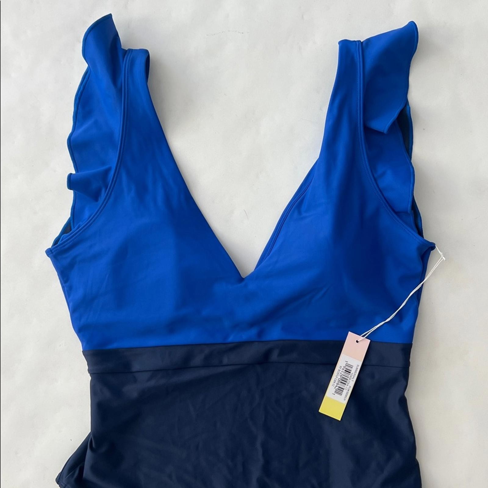NWT Summersalt The Ruffle Backflip One Piece Swimsuit - Royal Navy Blue 12 image 5